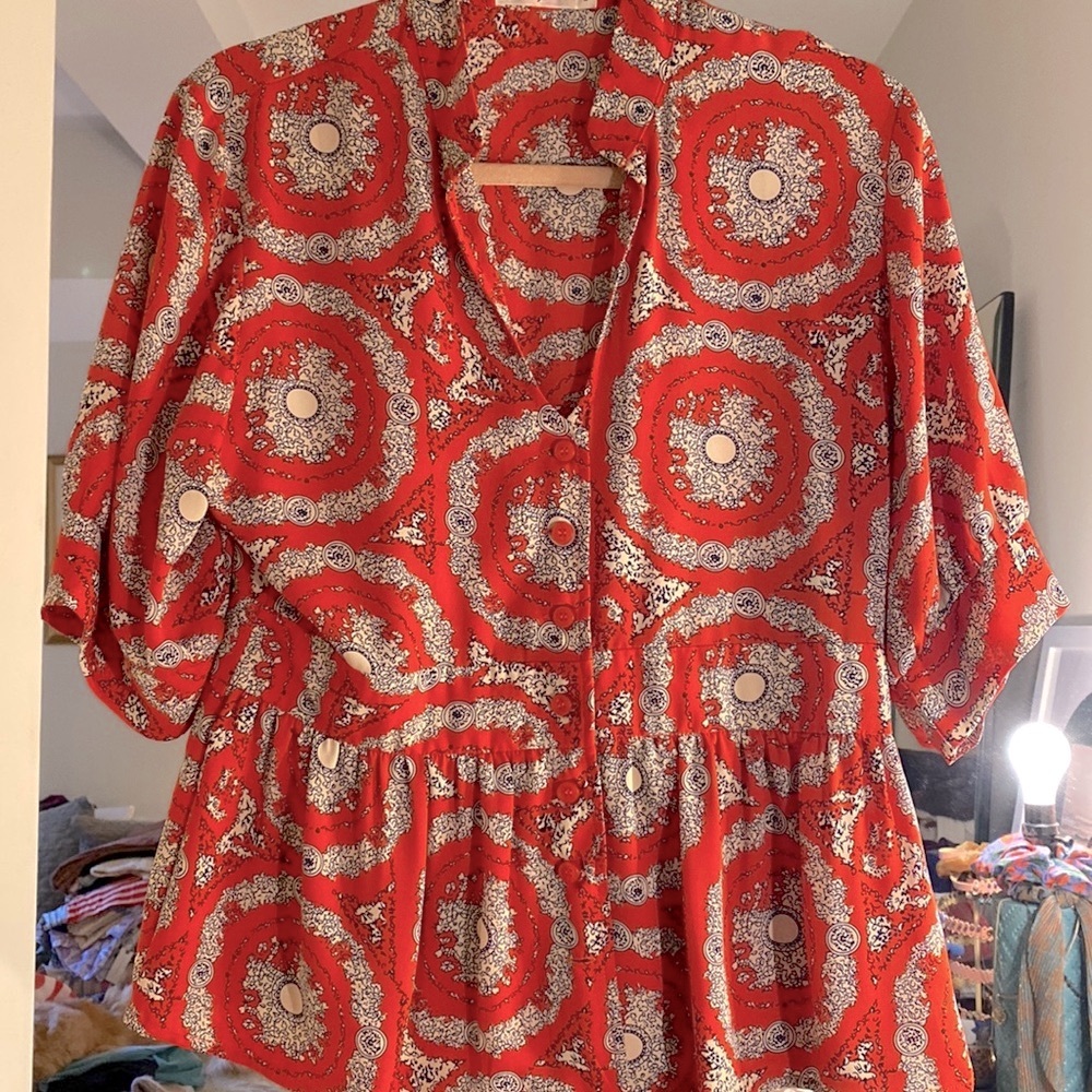 Hazel orange peplum blouse
